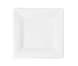 Talerz z trzciny cukrowej, kwadratowy 26x26cm, biały, op. 50 szt. 100% biodegradowalny 82451 (X)
