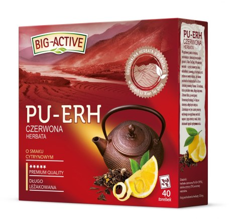 Herbata BIG-ACTIVE PU-ERH czerwona o smaku cytrynowym 40t 1,8g