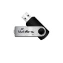 Pamięć Pendrive MediaRange 8GB USB 2.0, obracany, srebrno-czarny, MR908