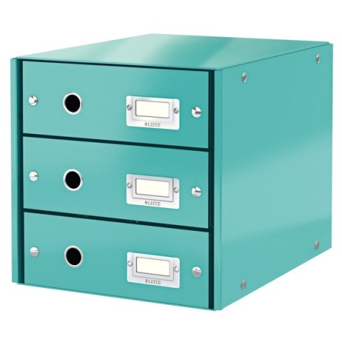 Pojemnik z 3 szufladami Leitz C&S WOW, turkusowy 60480051 Pojemnik z 3 szufladami Leitz C&S WOW, turkusowy 60480051