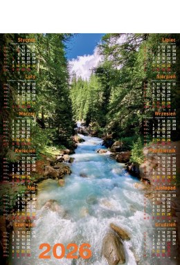 Kalendarz Plakatowy B-1, P07 - GÓRY 2026 TELEGRAPH