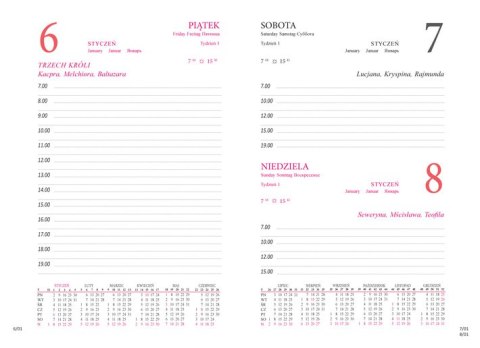 Terminarz A5 dzienny, okładka twarda K1-2026 , BESKIDY