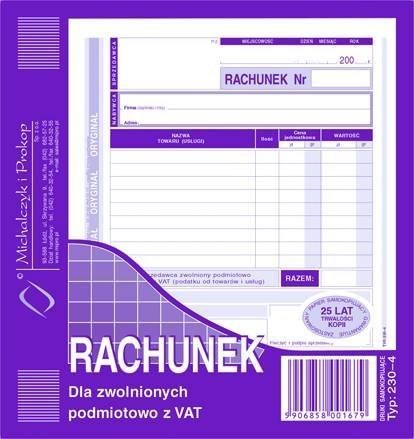 230-4 Rachunek MICHALCZYK&PROKOP 2/3 A5 80 kartek 230-4 Rachunek MICHALCZYK&PROKOP 2/3 A5 80 kartek