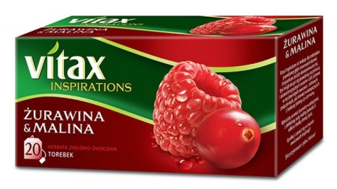 Herbata VITAX INSPIRATIONS Żurawina&Malina (20 saszetek) 40g zawieszka Herbata VITAX INSPIRATIONS Żurawina&Malina (20 saszetek) 40g zawieszka