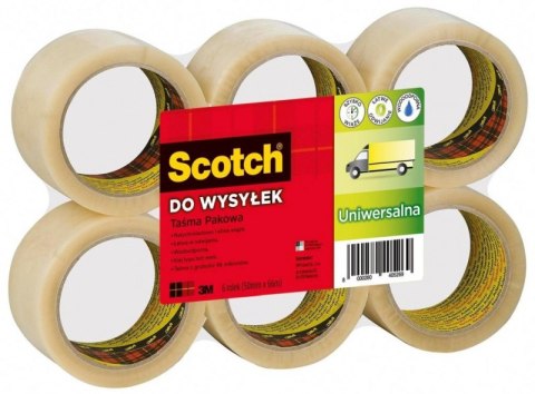 Taśma pakowa do wysyłek SCOTCH HOT-MELT (371), kauczukowa, 50mm, 66m, transparentna XX004803829 Taśma pakowa do wysyłek SCOTCH HOT-MELT (371), kauczukowa, 50mm, 66m, transparentna XX004803829