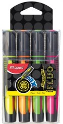 Zakreślacz FLUO PEPS max mix kolorów 4szt etui pud. z zaw. MAPED 742947