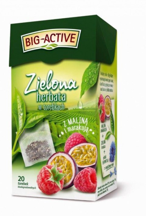 Herbata BIG-ACTIVE MALINA-MARAKUJA zielona kopert/30g