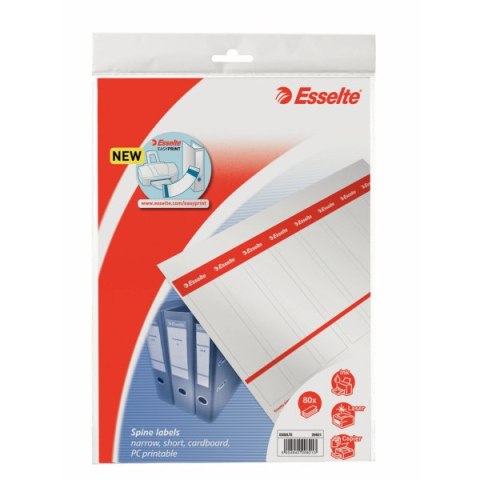 Etykiety do segregatorów 29x158mm(10x8) białe kartonowe ESSELTE 20821 Etykiety do segregatorów 29x158mm(10x8) białe kartonowe ESSELTE 20821