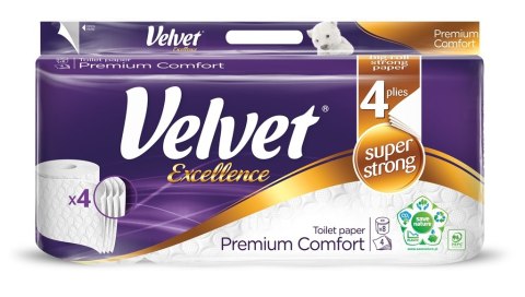 Papier toaletowy VELVET EXCELLENCE SUPER LONG 3w. (op 8szt) biały Papier toaletowy VELVET EXCELLENCE SUPER LONG 3w. (op 8szt) biały