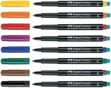 Foliopis z gumką OHP MULTIMARK S 0.4 czerwony 10szt FABER-CASTELL
