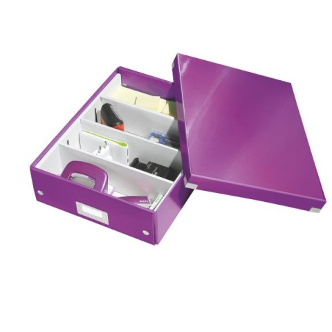 Pudełko z przegródkami LEITZ C&S duże fioletowe 60580062 (X) Pudełko z przegródkami LEITZ C&S duże fioletowe 60580062 (X)