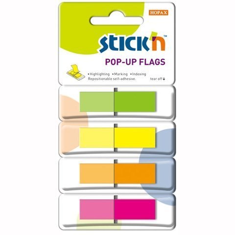 Zakładki indeksujące w podajniku 45x12mm 160/4 kolory STICKN 26017 Zakładki indeksujące w podajniku 45x12mm 160/4 kolory STICKN 26017
