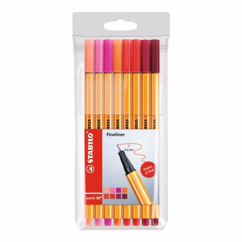Cienkopis STABILO point 88 8szt odcienie czerwieni 88/8-02