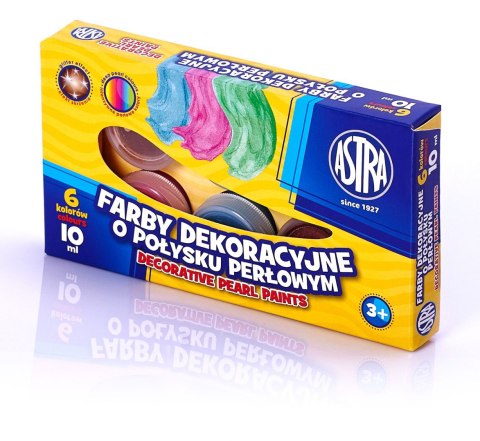 Farby dekoracyjne Astra o połysku perłowym 6 kolorów - 10 ml, 83411902 Farby dekoracyjne Astra o połysku perłowym 6 kolorów - 10 ml, 83411902
