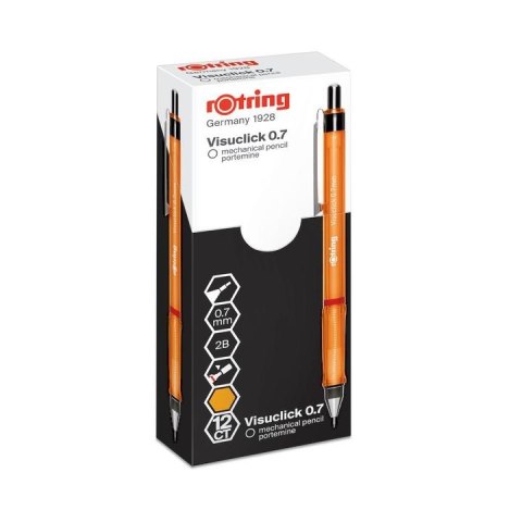 Ołówek automatyczny 2B, 0,7mm pomarańczowy VISUCLICK ROTRING, 2089092 Ołówek automatyczny 2B, 0,7mm pomarańczowy VISUCLICK ROTRING, 2089092