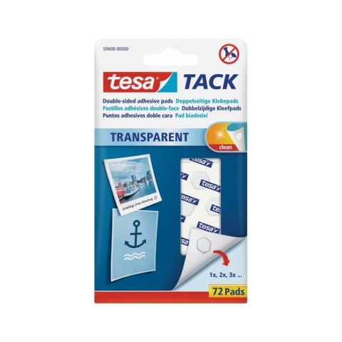 Płatki samoprzylepne bezbarwne TESA TACK 72szt 59408-00000-00 Płatki samoprzylepne bezbarwne TESA TACK 72szt 59408-00000-00