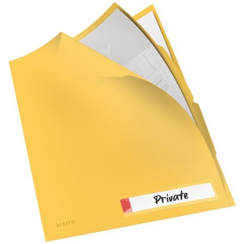 Folder A4 z 3 przegródkami Leitz Cosy, żółta 47160019 Folder A4 z 3 przegródkami Leitz Cosy, żółta 47160019