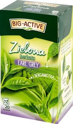 Herbata BIG-ACTIVE EARL GREY z bergamotką zielona 20 kopert/30g