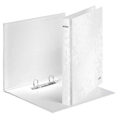 Segregator ringowy LEITZ A4 2DR/25mm perłowy biały WOW 42410001 Segregator ringowy LEITZ A4 2DR/25mm perłowy biały WOW 42410001
