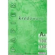 Papier kredowy A4 130g kredowany (100 arkuszy) KRESKA