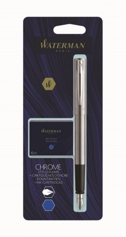 Pióro wieczne (F) + 6 nabojów Floryda ALLURE CHROME CT WATERMAN, 2135211, blister