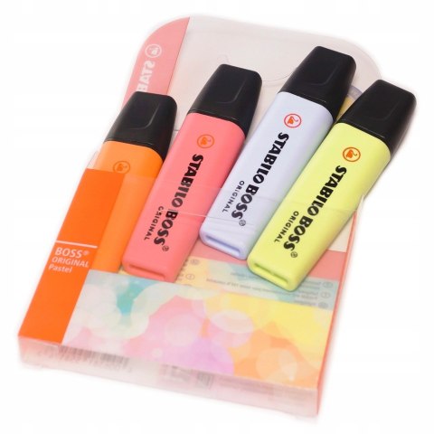 Zakreslacz STABILO BOSS pastel etui 4szt nowe kolory 70/4-3 Zakreslacz STABILO BOSS pastel etui 4szt nowe kolory 70/4-3