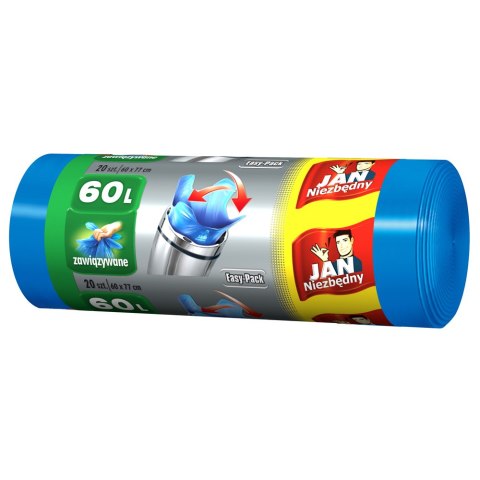 JAN NIEZBĘDNY Worki HD Easy-pack niebieskie wiązane 60l 20 szt. 32348 JAN NIEZBĘDNY Worki HD Easy-pack niebieskie wiązane 60l 20 szt. 32348