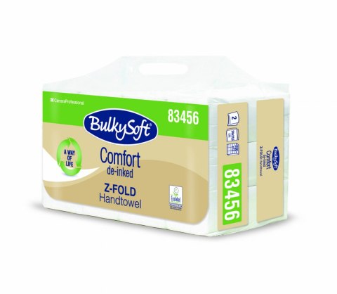 BulkySoft Comfort de-inked EKOLOGICZNY ręcznik papierowy składany typy Z 3 panelowy 83456