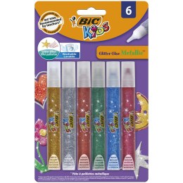 Klej w sztyfcie BIC Kids Glitter Metallic Blister 6szt, 893269 (X)