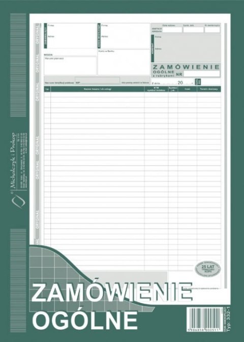 332-1 ZO Zamówienie ogólne A4 MICHALCZYK i PROKOP 332-1 ZO Zamówienie ogólne A4 MICHALCZYK i PROKOP