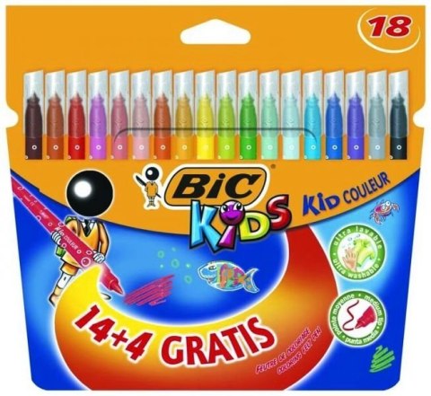 Flamastry BIC Kids Kid Couleur 14+4szt, 937510 Flamastry BIC Kids Kid Couleur 14+4szt, 937510