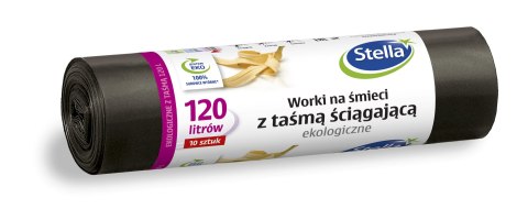 Worki na śmieci ekologiczne z taśmą 120 l Stella 004171