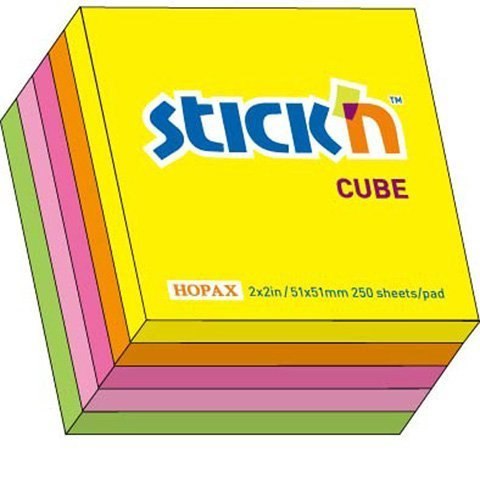 Bloczek STICKN 51x51mm mix 5 kolorów neonowych 21203 Bloczek STICKN 51x51mm mix 5 kolorów neonowych 21203