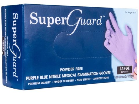 Rękawice nitrylowe L (100) niebieskie bezpudrowe SUPERGUARD 8%VAT Rękawice nitrylowe L (100) niebieskie bezpudrowe SUPERGUARD 8%VAT