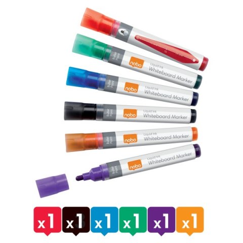 Markery suchościeralne NOBO Liquid Ink różne kolory 1901077 Markery suchościeralne NOBO Liquid Ink różne kolory 1901077