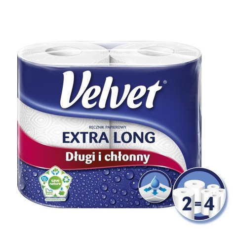 Ręcznik Velvet Extra Long Biały 2 rolki Ręcznik Velvet Extra Long Biały 2 rolki