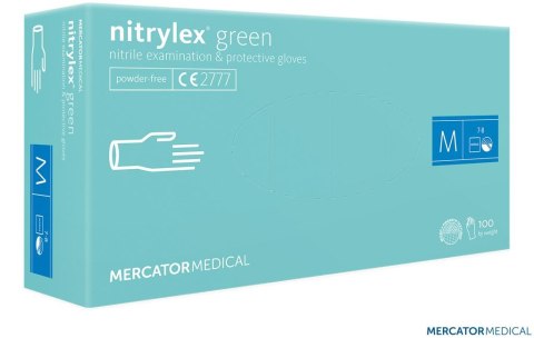 Rękawice nitrylowe XL 100szt kolor miętowy bezpudrowe MERCATOR MEDICAL 8%VAT