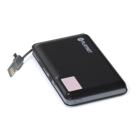 Powerbank, przenośna ładowarka Platinet 12000mAh 2,1A polymer USB + LCD BLACK PMPB12PLB