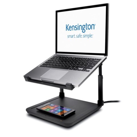 Podstawka Kensington SmartFit_ pod laptopa z bezprzewodową podkładką do ładowania telefonu, czarna K52784WW