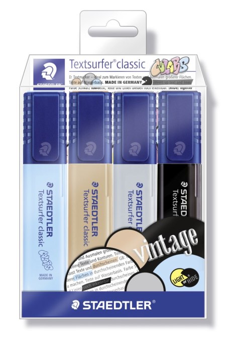 Zakreślacz Classic Vintage, 4 kol. w opak., Staedtler S 364 CWP4 Zakreślacz Classic Vintage, 4 kol. w opak., Staedtler S 364 CWP4