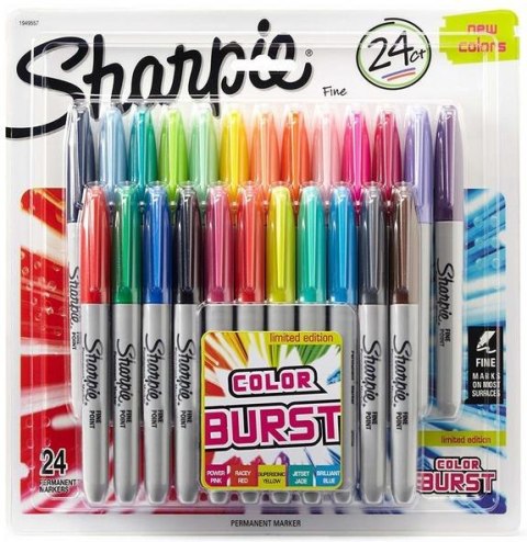 Markery permanentny SHARPIE FINE 24szt, zestaw COLOR BURST 1956292