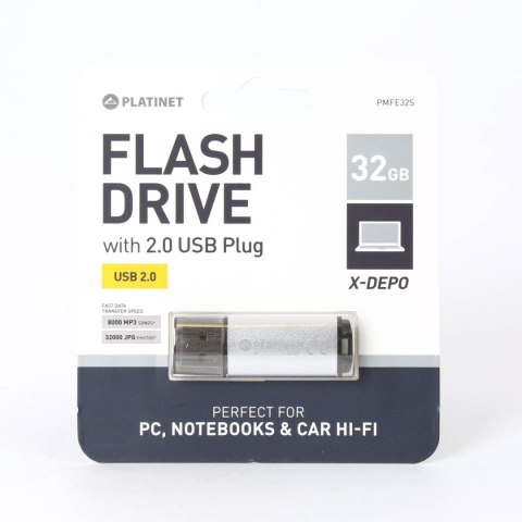 Pendrive USB 2.0 X-Depo 32GB srebrny PLATINET PMFE32S Pendrive USB 2.0 X-Depo 32GB srebrny PLATINET PMFE32S