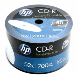 Płyta HP CD-R 700MB 52X (50szt) SZPINDEL WHITE INKJET PRINTABLE do nadruku CRE00070WIP